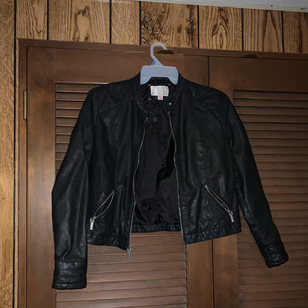 Xhiliration faux leather moto jacket